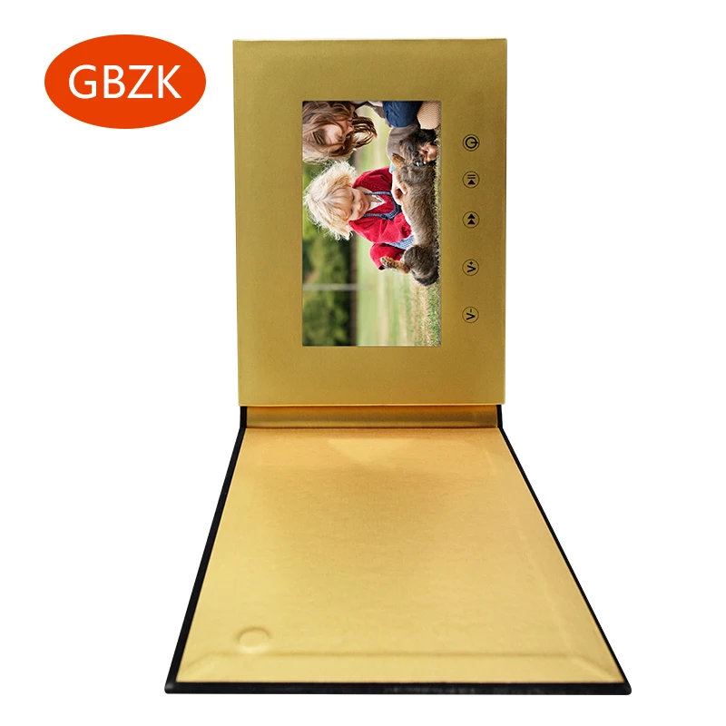 7 inch video brochure for advertising, best sell video book of 7 inch IPS LCD, factory video gift greeting box