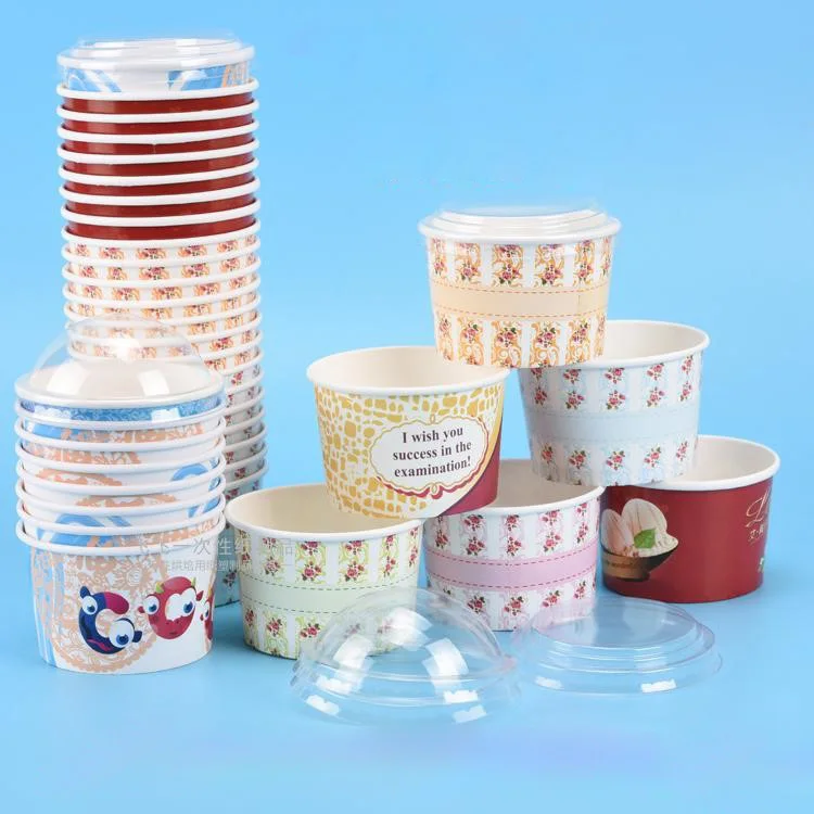 
Paper Cup Carton Dessert Milkshake Cute Printed Ice Cream Cup 