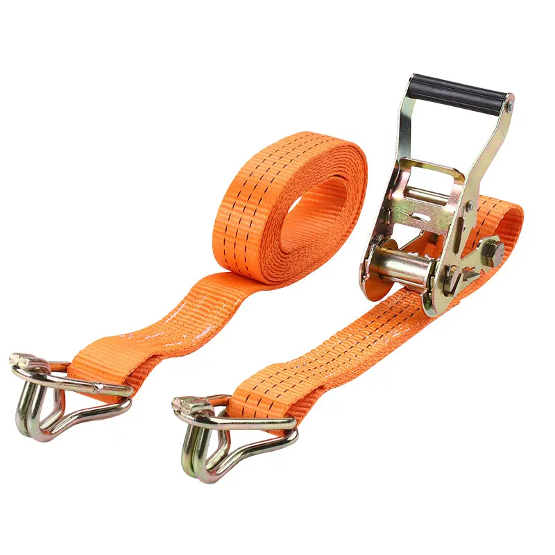 Ratchet tie down strap wide handle strap ratchet load strap cargo belt with J Hooks strap