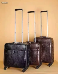 Luxury Real Exotic Leather Genuine Ostrich Skin Leather Luggage Suitcase, luxury leather luggage, Suitcase Real Ostrich