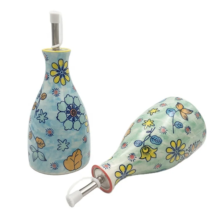 New style kitchenware ceramic olive oil bottle soy sauce bottle hand-painted