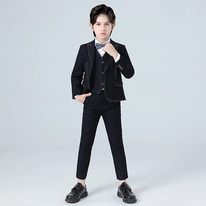 ZX-10206  Children Boy Wedding Suits Elegant Toddler School New Uniform Baby Dress Outfits Gentleman Tuxedo Kids Party Clothes