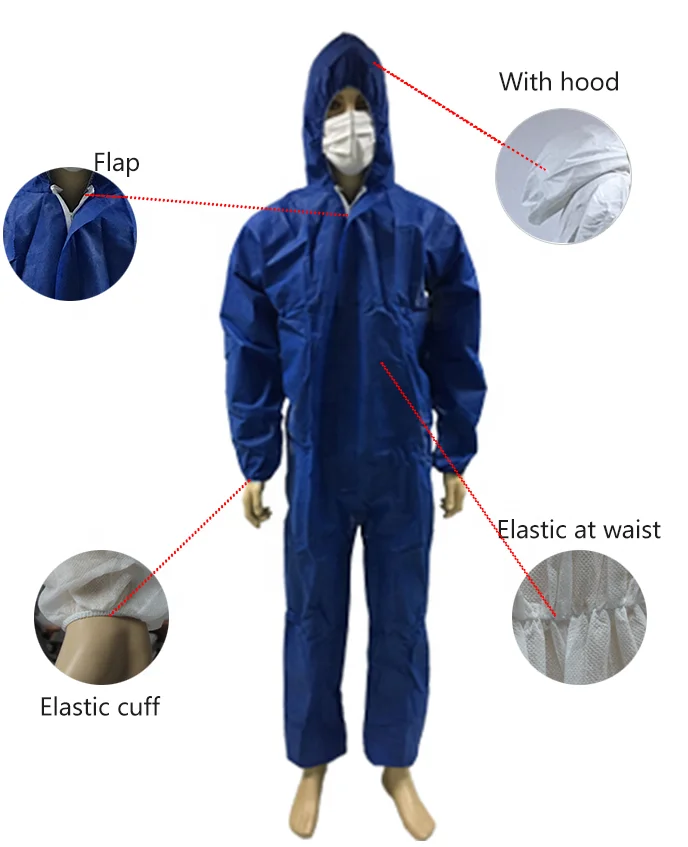 Disposable type5 type 6 protective safety chemical coveralls mining work clean work coveralls