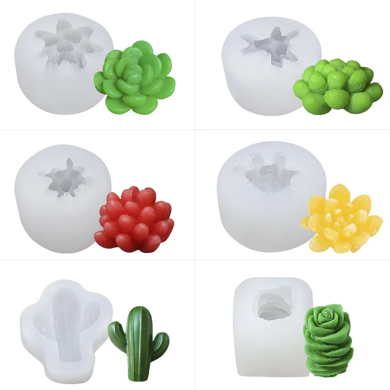 Three-dimensional Fleshy silicone Candle Mold DIY incense candle expansion stone plaster baking cake mold
