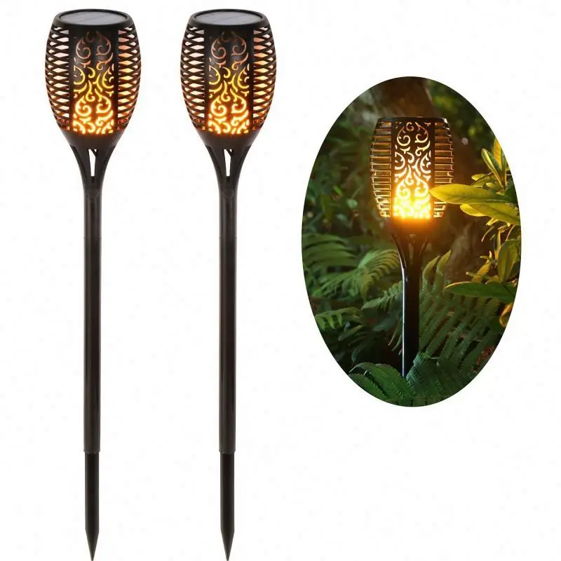 
Super Bright Sparkling Flames hanging ABS Material 600mAh AUTO ON/OFF solar torch light bamboo 