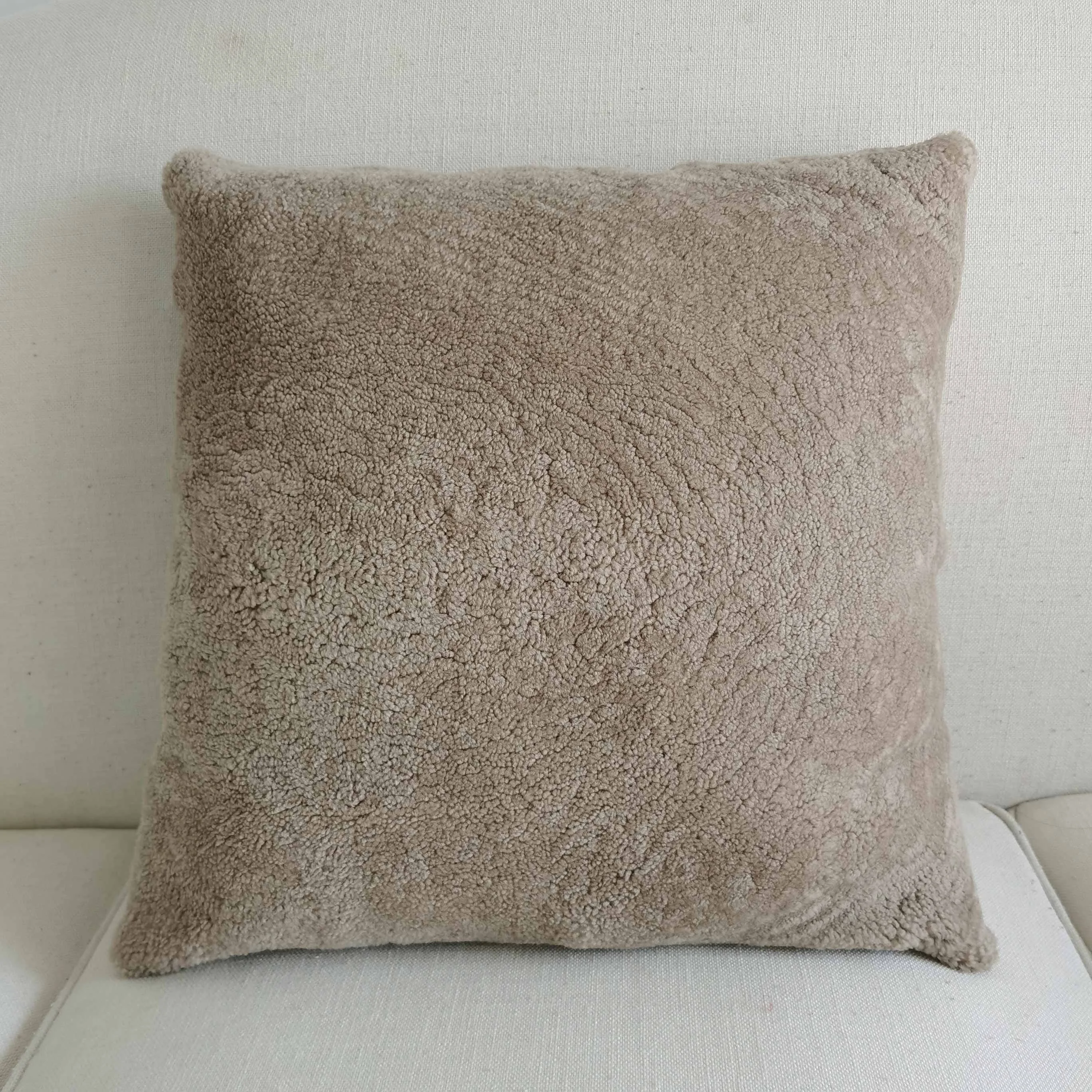 New Luxury Sofa Home Office Decorative Natural Australian Sheepskin Fur Pillow Covers Brown Real Curly Fur Cushion Covers
