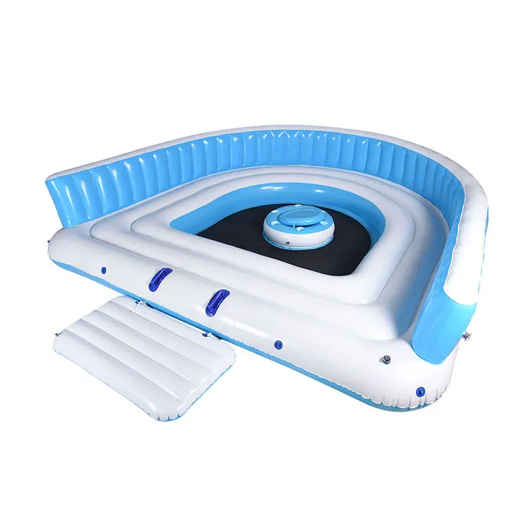 Custom Inflatable Floating Island 6 Person Backrest Water Sofa Outdoor Drifting Inflatable Dock Platform