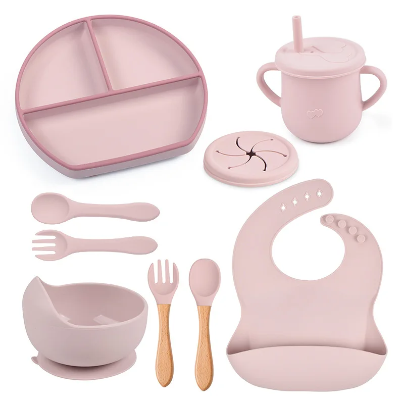 Silicone Baby Food Plate Set Placemat Eating Dinner Plate For Factory Customized Silicone Plate Set For Babies