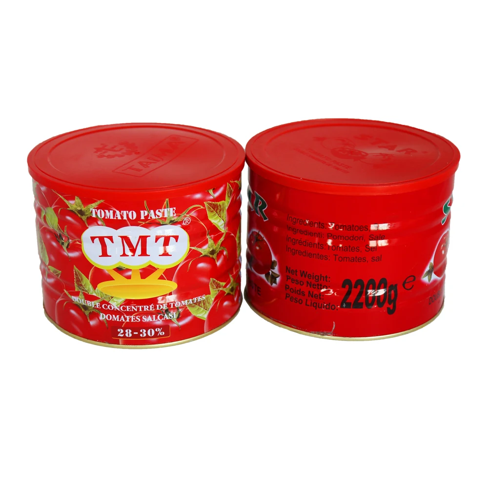 Hot Sale Tomato Paste Easy Open Canned 28-30% 70g 210g 400g 800g 2200g Tin Packing Pure Tomato Paste Canned Food Pasta Canned
