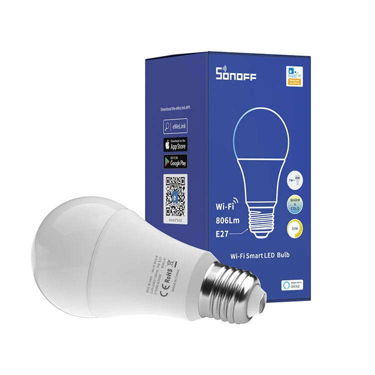 Sonoff B02-B-A60 WiFi Dimmer Smart LED Light Bulb for Alexa Google Assistant