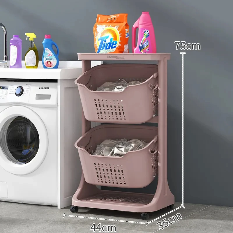 Sesame Cheap Factory Price Multipurpose Vertical Rolling Layered Detachable Plastic Laundry Storage Basket