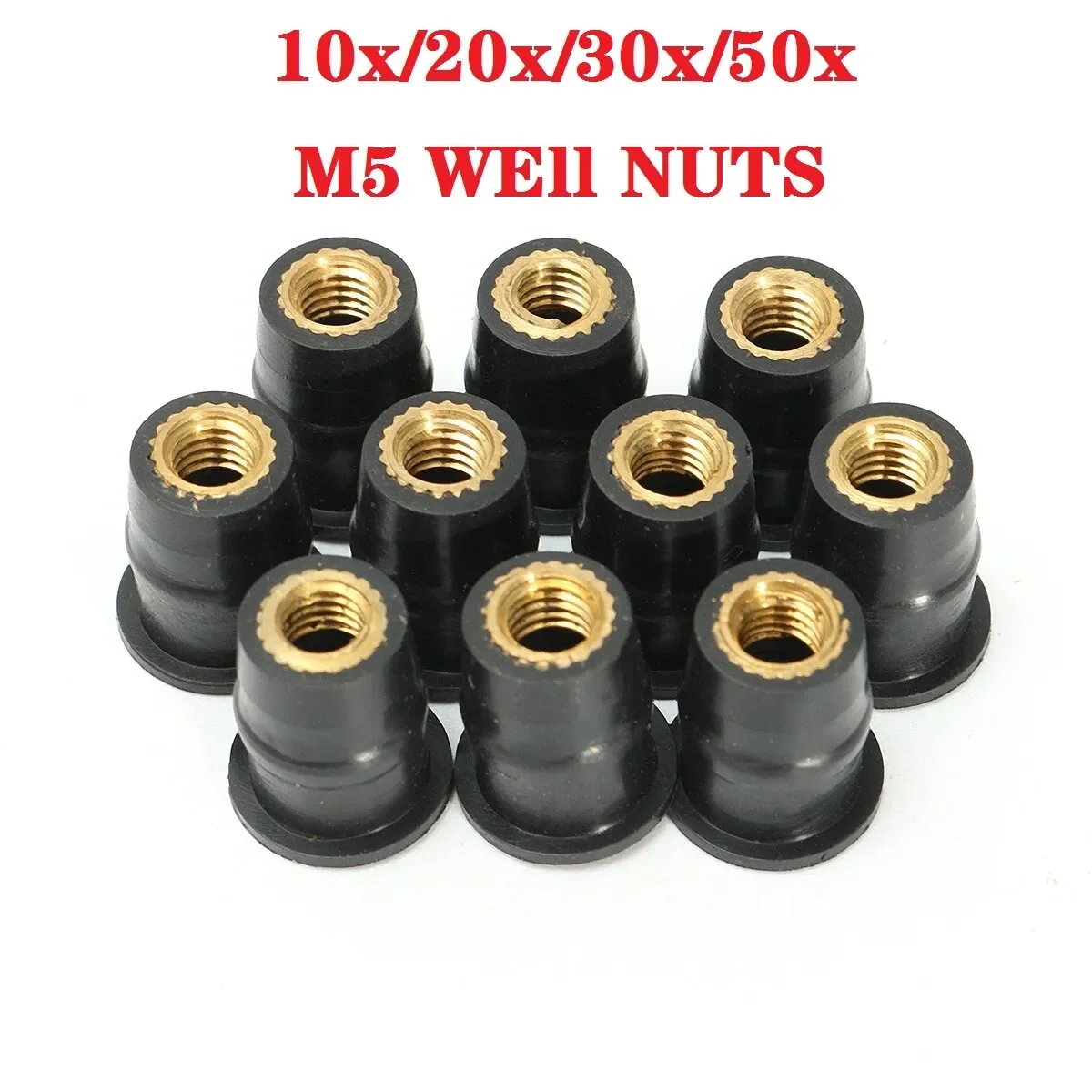 M4 M5 M6 M8 M10 Rubber Brass Insert Expansion Well Nut for Motorcycle Windscreen Accessories