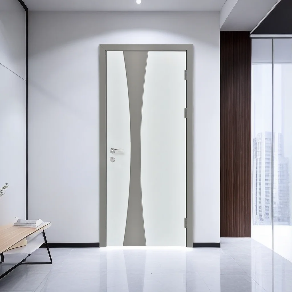 Custom Modern Design Interior Bedroom Door Solid Wood Composite Door For Living Room