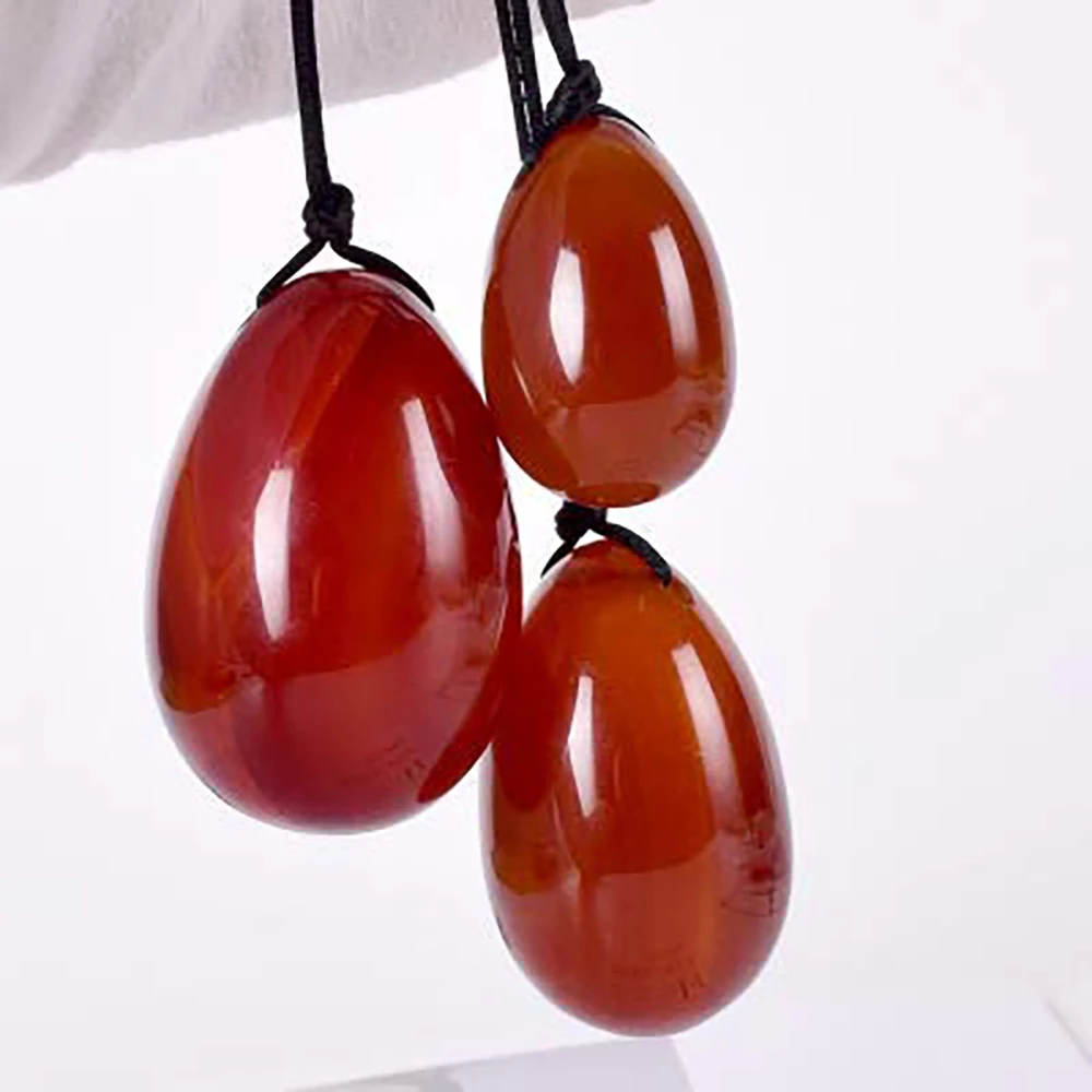 Wholesale Gia Certified Excellent Hand Polished Natural Jade Red Jesper Yoni Eggs For Vaginal Exercise