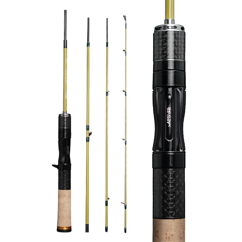 SEASIR Silent Stream portable 4 Sections Action UL 40T+30T Carbon Fiber Z-Type Guide Rings 1.53/1.63M Lure Weight Fishing Rods