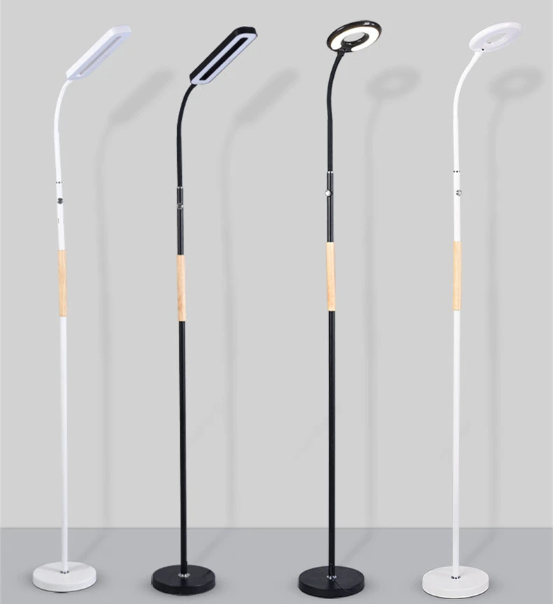 Led Floor Lamp with 3 Color Temperature and Stepless Touch Control Adjustable Gooseneck Floor Lamp for Tattoo Lashes and Reading