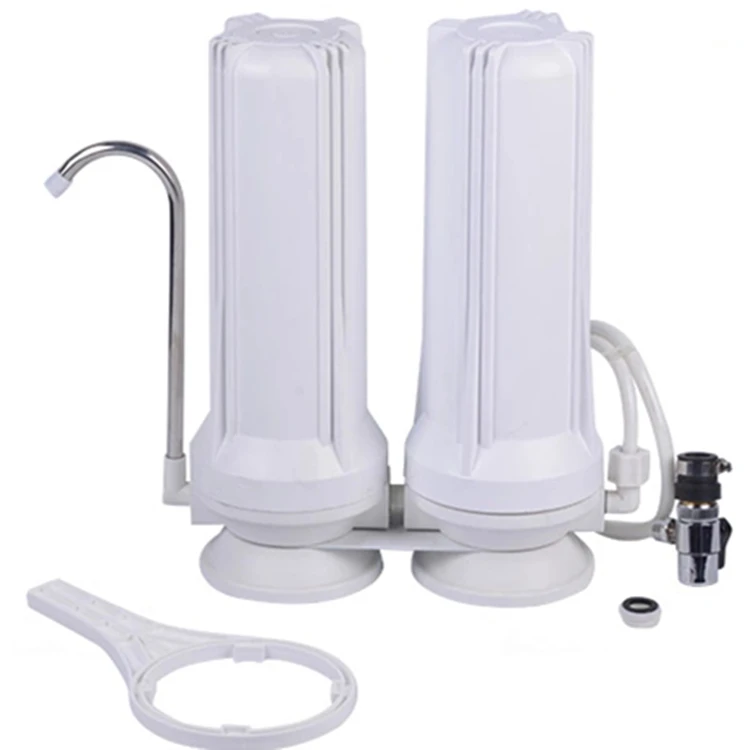 2 stage counter top pre-filtration water purifier PP UDF CTO cartridge water purifier purificadora de agua water filters system