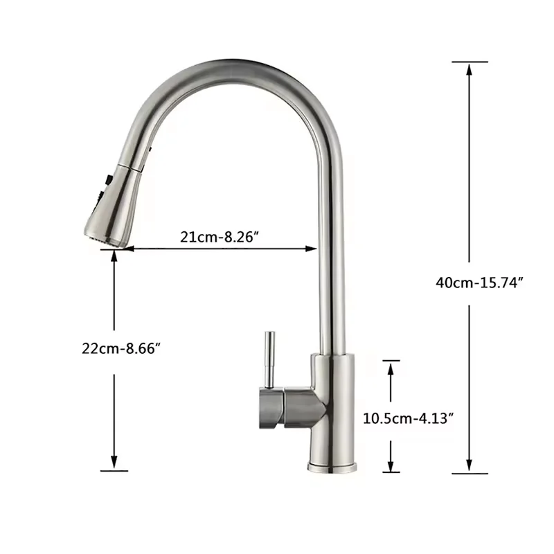 Factory Modern Sensor Touch Pull-out Kitchen Faucet 304 Stainless Steel Brushed Gold Hot Cold Mixed Tap Ceramic Valve