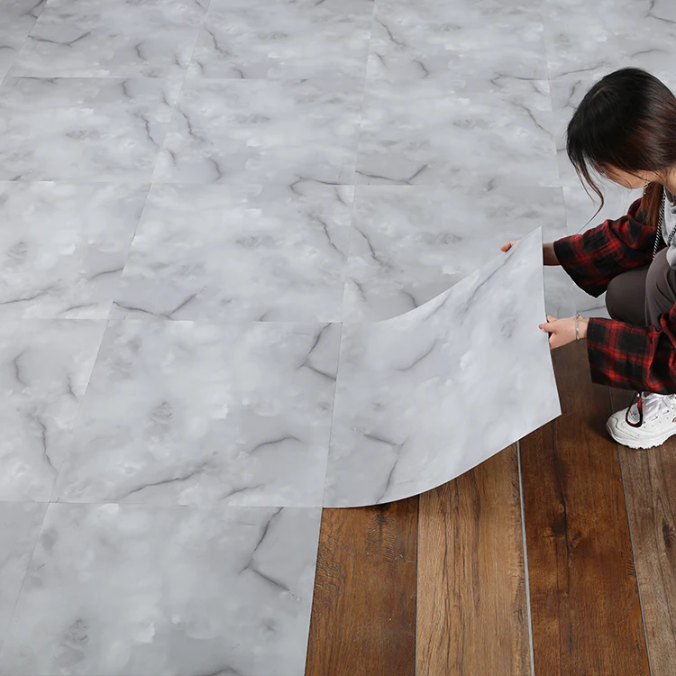 Factory Direct Sales of Adhesive Vinyl Flooring Waterproof and Non Slip Environmentally Friendly Peel and Stick Floor Tiles