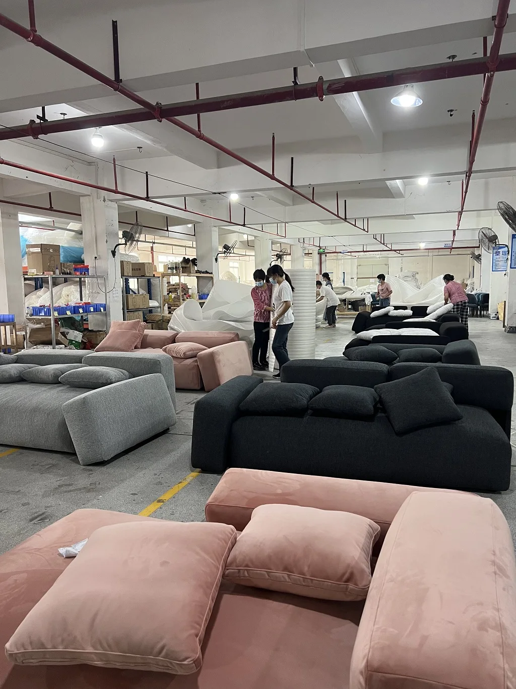Hot Sale Home Furniture Wood 7 Seater Sofa Set Grey Sectional Sofa Fabric 5 Piece Sofa Sets for Living Room Modern Luxury
