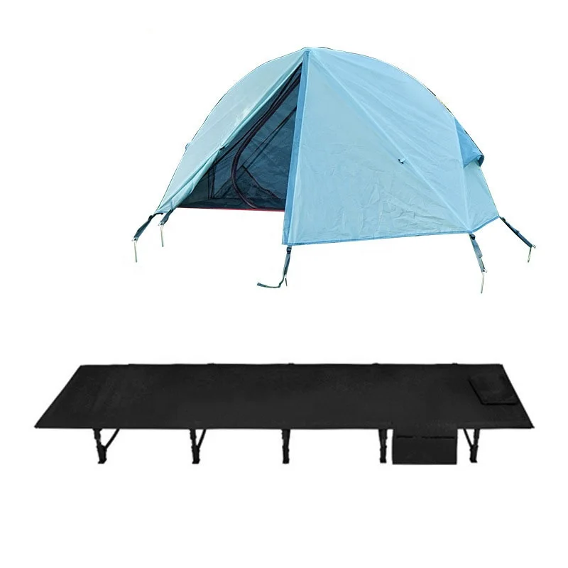 Waterproof Outdoor 1-Person Ultralight Camping Cot Tent Portable Pop-up Folding Design with Elevated Sleeping Option