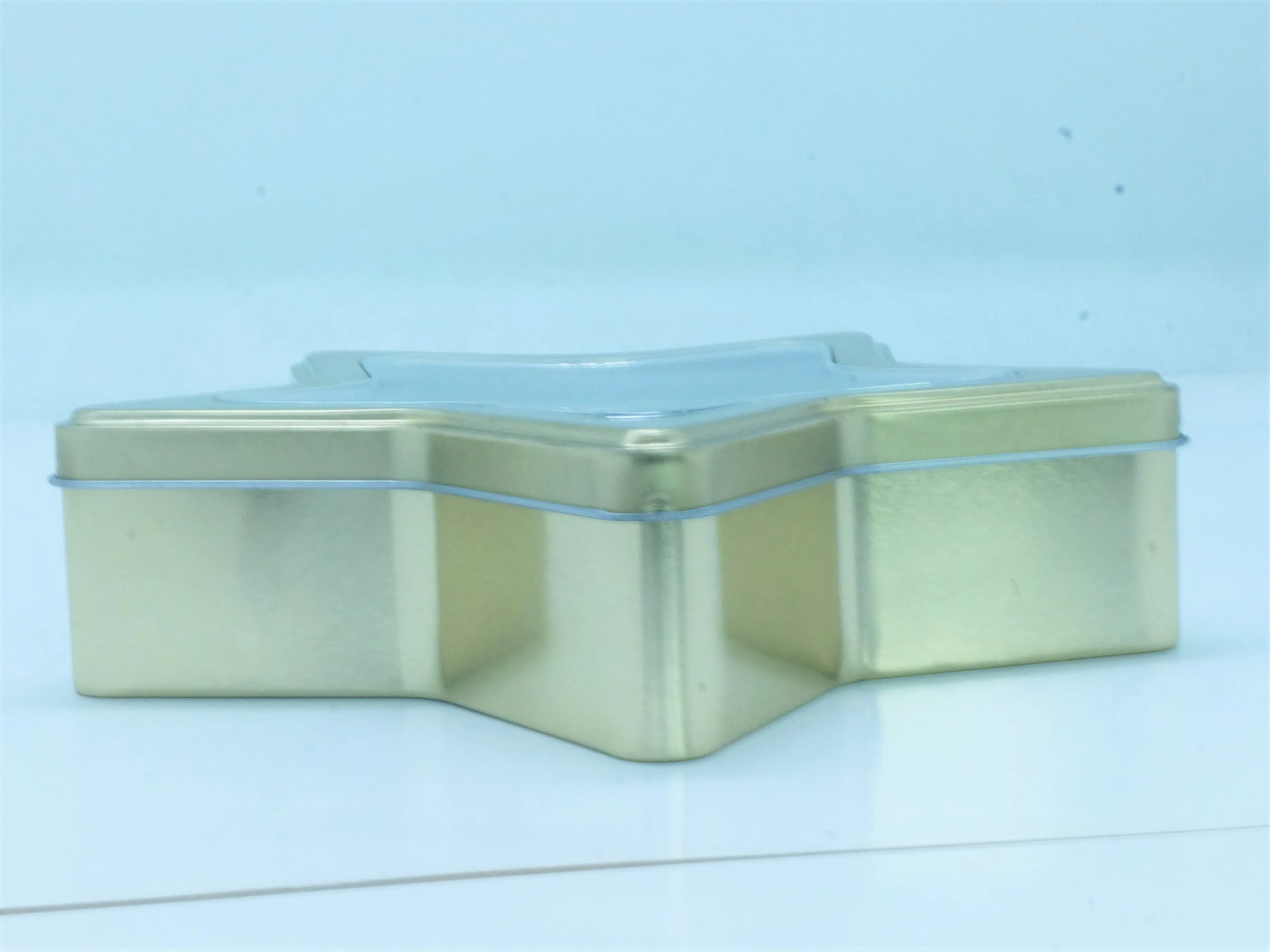 Custom star shape metal tin box with or without transparent window