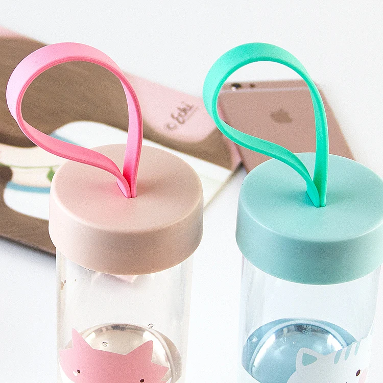 Cheap 400ML Kids Sport Milk Tea Cup Transparent Plastic Sport Drinking Water Bottle