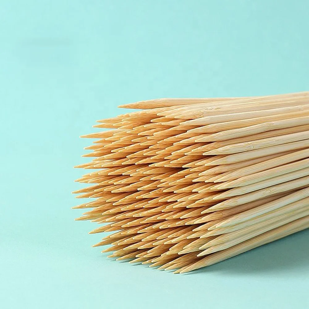 Grilled Sausage Skewers With Fragrant Fruit Picks Fruit Bamboo Wooden Shish Kabob Knotted Sticks