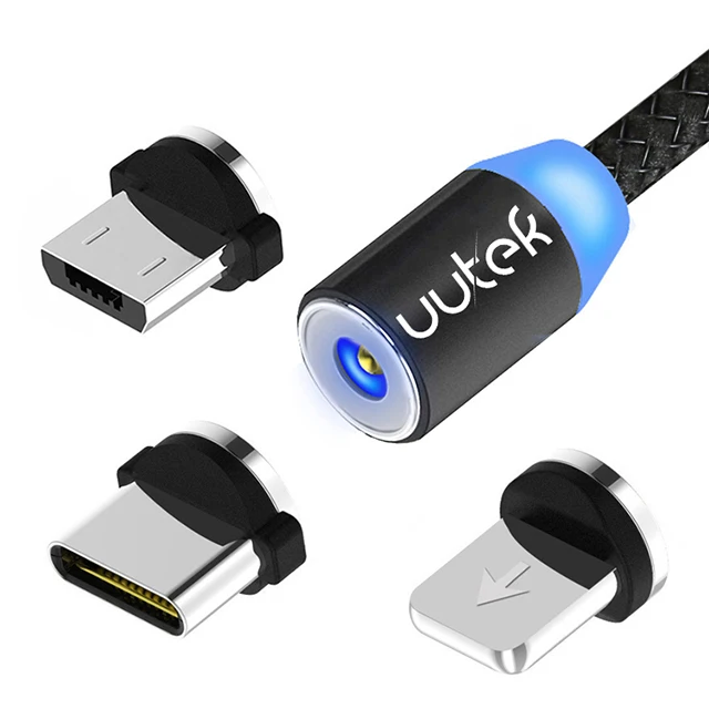 USA Free Shipping UUTEK UC001 free sample 3 in 1 universal  magnetic charging cable 3ft magnet usb cable micro
