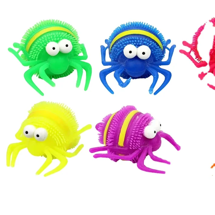Halloween Fidget toys funny  PUFFER  ANIMAL TOYS   TPR puffer spider ball toys