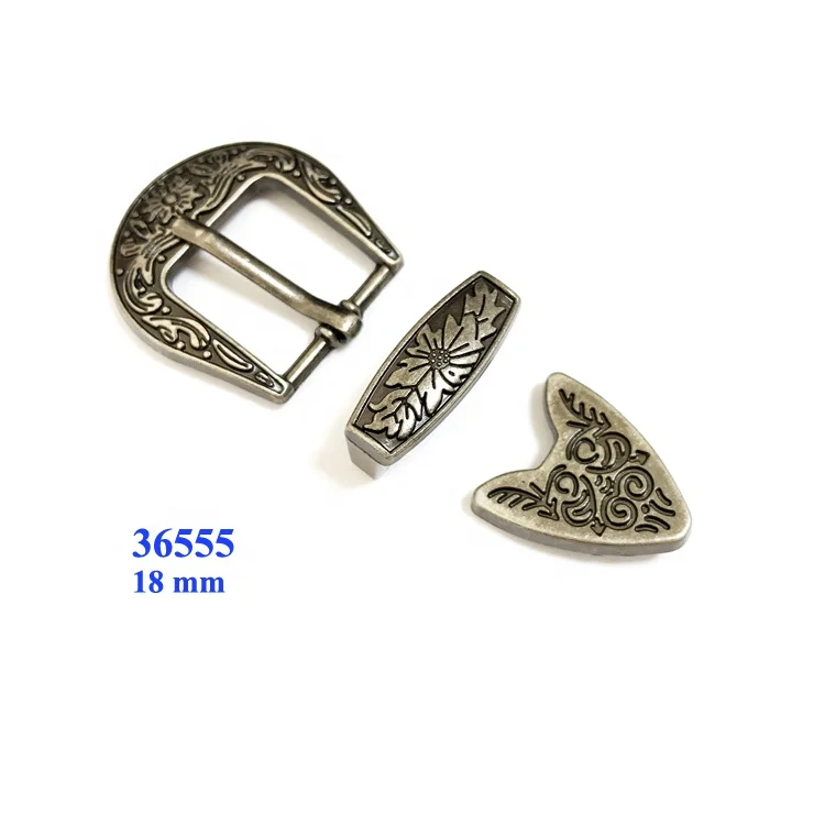 Custom Cowboy Western Belt 3 Pieces Buckle Set For Shoes 20 mm