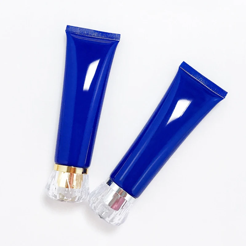 Shiny squeeze tube empty 50ml/g blue cosmetic hand cream tube sunscreen lotion liquid foundation plastic soft tube