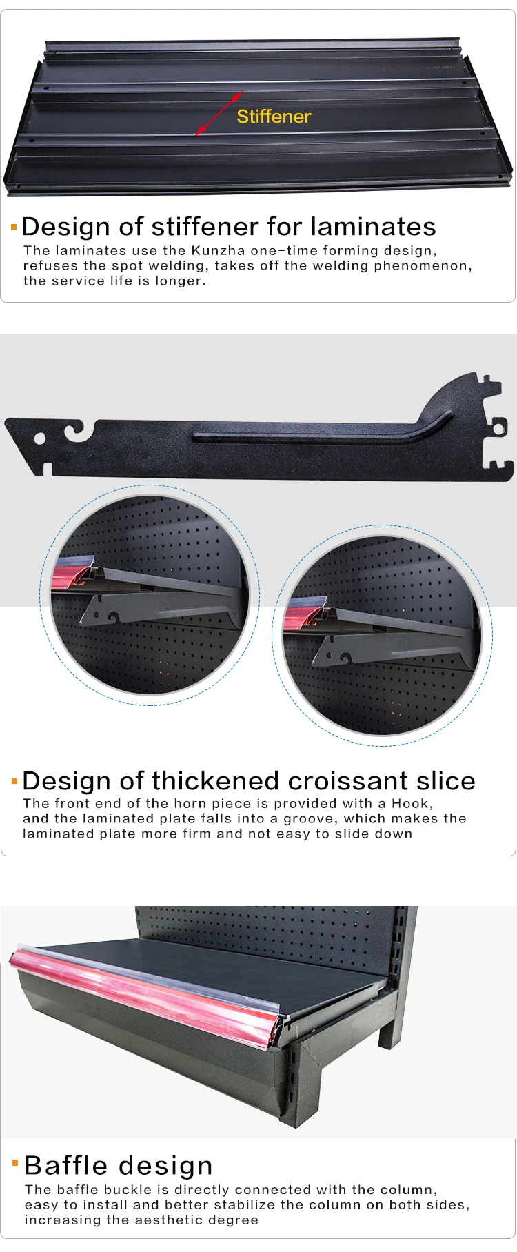 Supermarket Shelf Display Racks for Shops Gondola Shelving