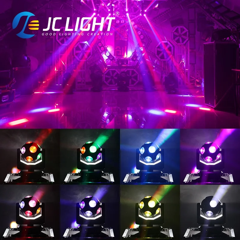 Dj Equipment RGBW Moving Head Beam 4 in 1 12pcs 10w LED Football Movement Pan/Tilt Dmx Disco Lights
