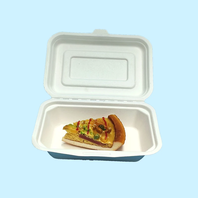 Food-grade bagasse lunch box biodegradable food container Disposable paper cutlery Disposable Sugarcane Bagasse Clamshell Box