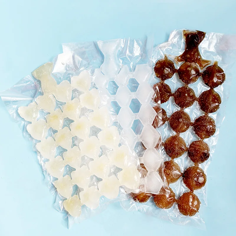 Custom ice cube ldpe plastic cooler pack bags disposable storage freezer self seal plastic ice cube packaging bags for ice cubes