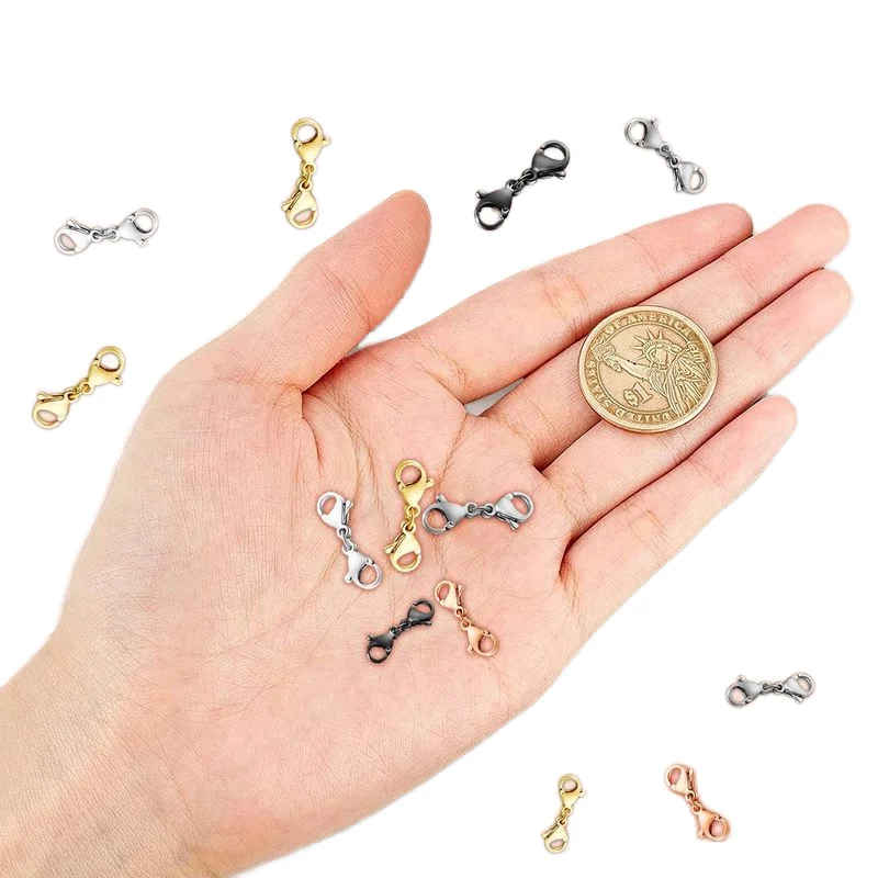 Double Lobster Clasp Extender Double Claw Connector Bracelet Extension Clasp Small Bracelet Extender Necklace Shortener Clasp