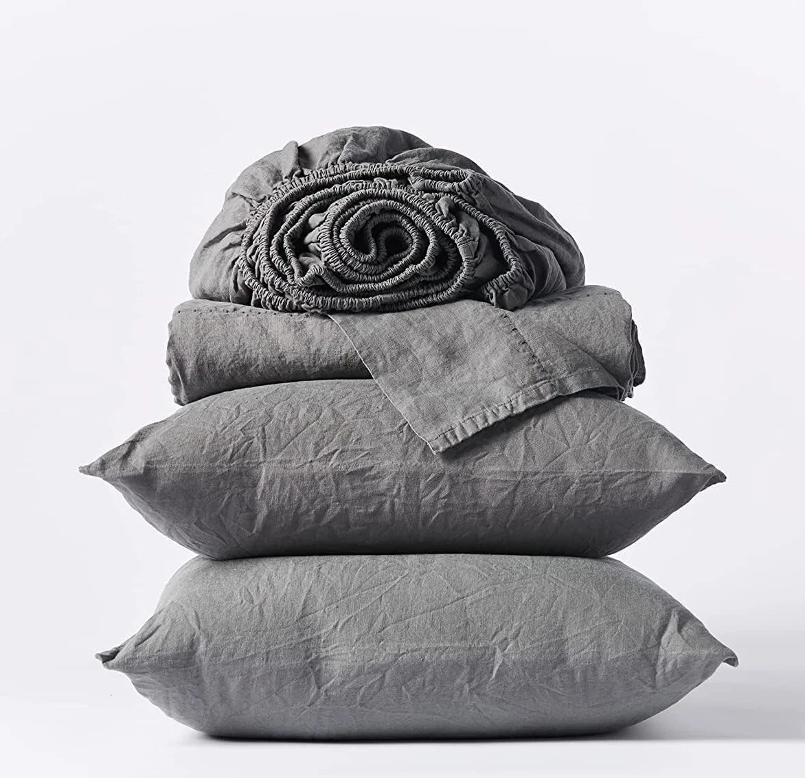 OEKO-TEX Flax linen duvet cover with hemp flat sheet pillowcase 100% French flax linen bedding set