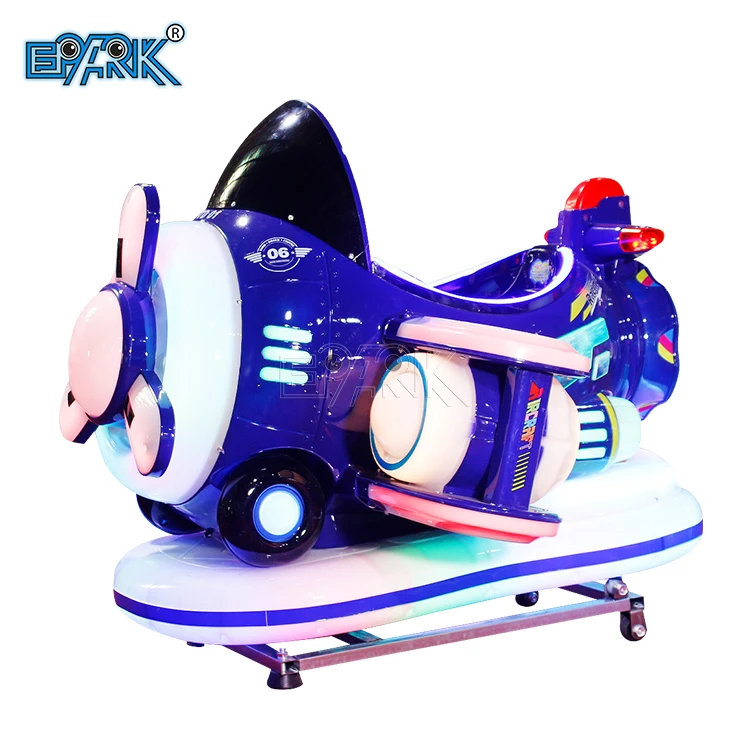 Amusement Park Coin Operated Kids Video Game Machine Plastic Swing Machine Airplane Kiddie Ride For Sale