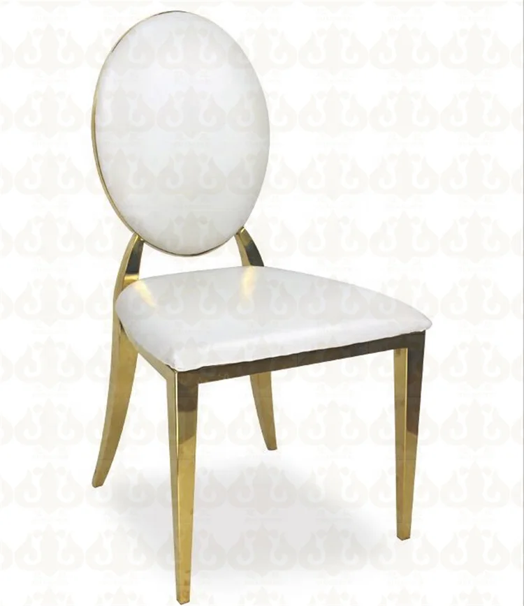 Hot Sale Factory Price Round Back Hotel Banquet Event Party Stainless Steel Wedding Gold Chair