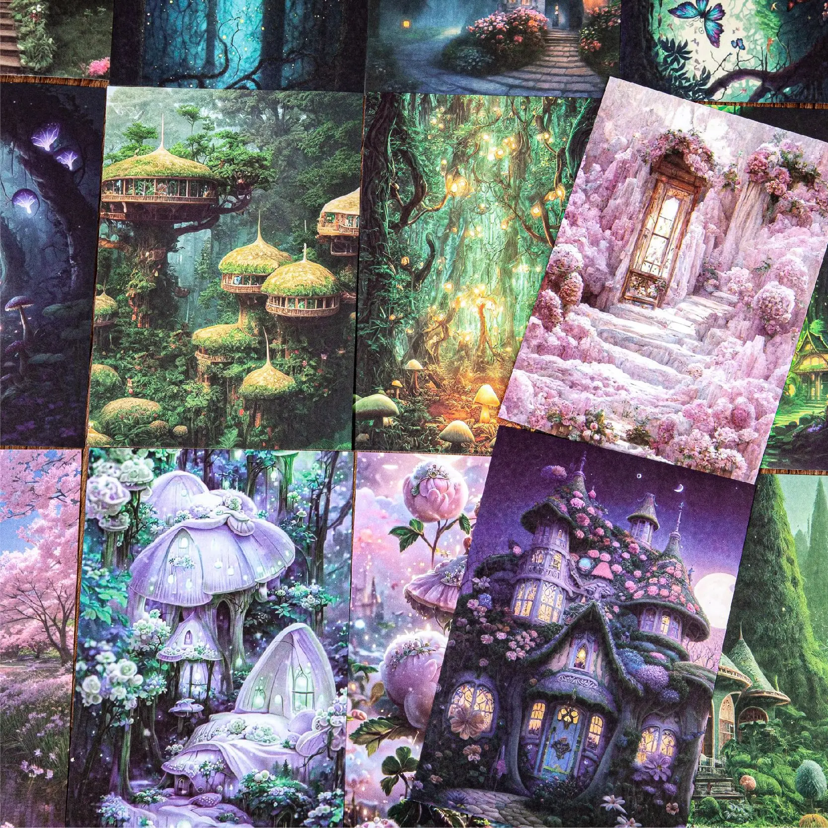 STICKERS PUNK 20 Pcs/pack Dream Forest Material Paper Junk Journal Planner Scrapbook Retro Decor Craft Background Paper 05101