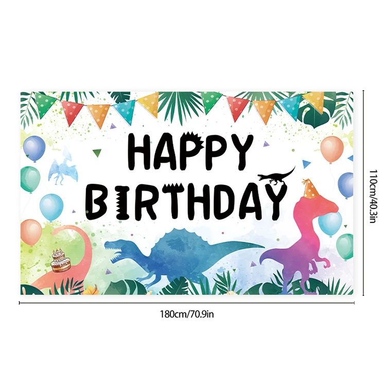 2024 New Dinosaurs Birthday Party Backdrop Banner Boys Kids Birthday Party Dinosaur Themed Photo Backdrop Indoor Outdoor Decor