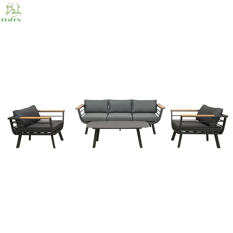 Simple Design Morden Sofa Set Luxury Outdoor Aluminum Furniture Hotel Restaurant Garden Waterproof Sofa Set