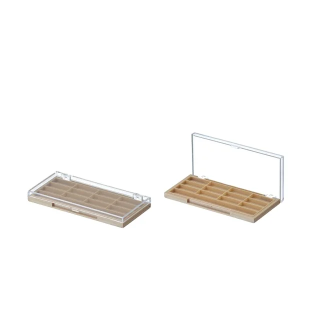 Plastic clear eyeshadow lipstick blush palette empty palette case in 12 colors