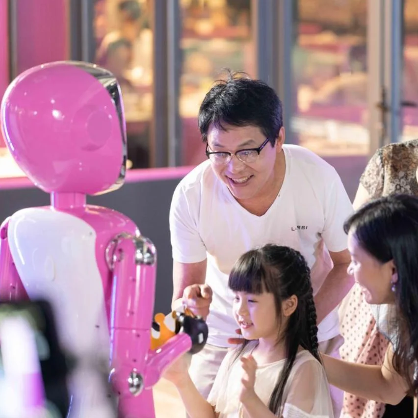 
Factory direct sale durable autonomous mobile robot human worker-shaped greeting robot 