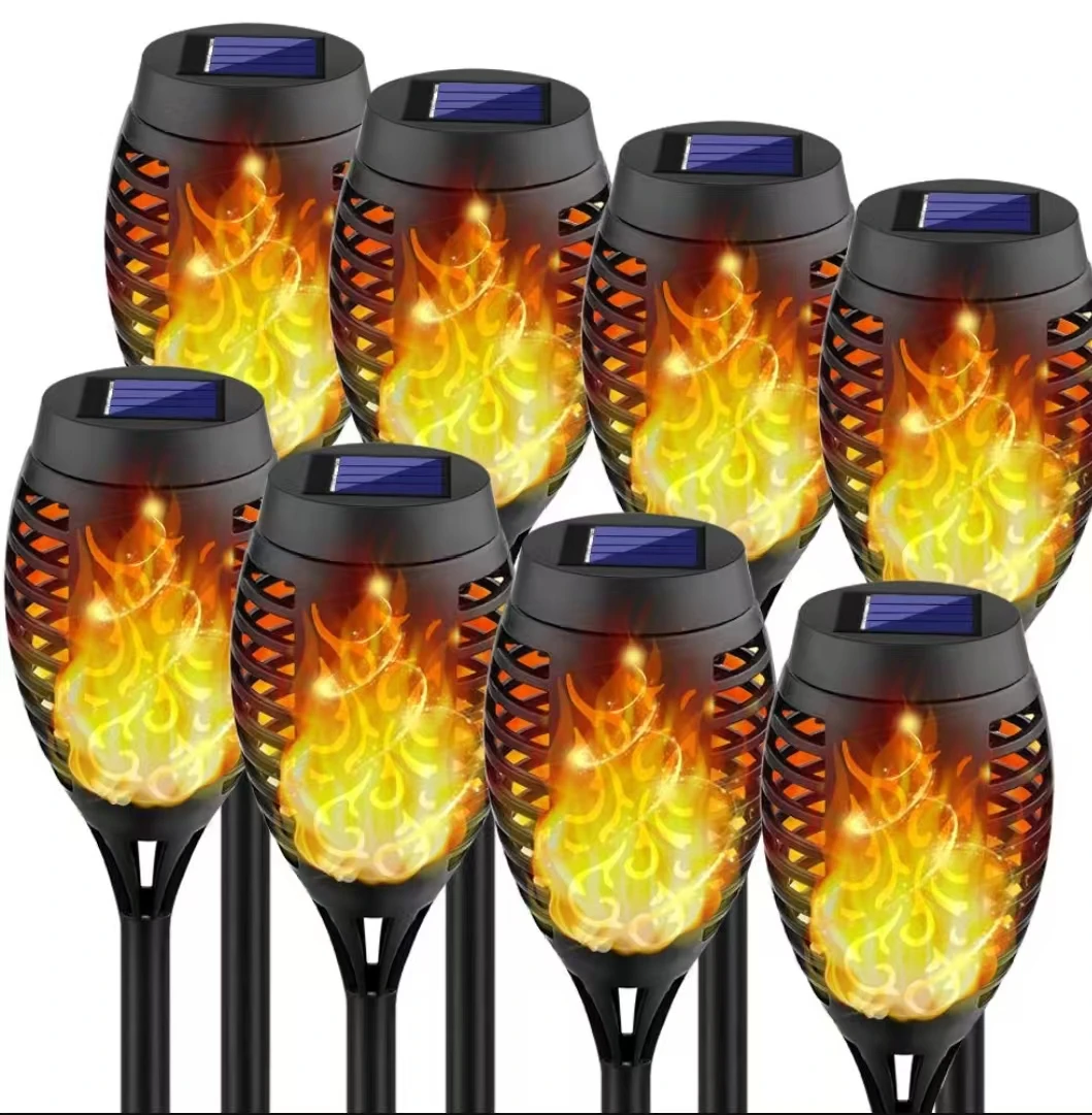Induction LED Solar Torch Light for Outdoor Garden Landscape Ground-Plugged and Mounted Lawn Decoration Torch Light