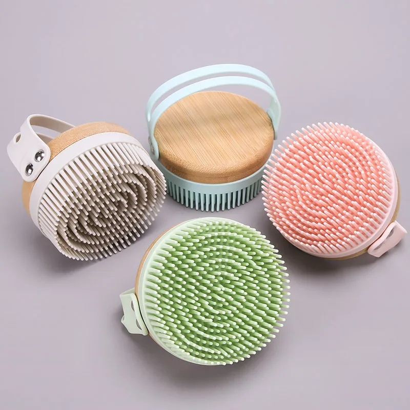  Новые идеи щетки для тела Loofah губка ванны силиконовые сухого отшелушивания и очистки