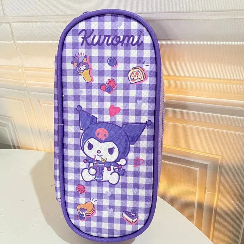 Cartoon kuromi PU Pencil Case Large Capacity Storage Pen bag for School Stationery Gifts
