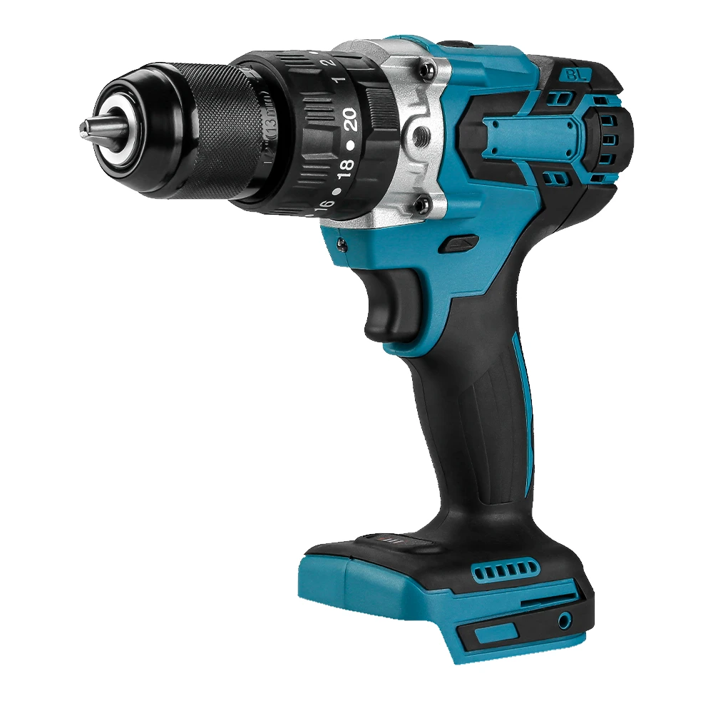 13mm 20+3 Torque Hammer Drill 18V Lithium Battery Powered Cordless Impact Hand Drill Machine Screwdriver Makita CE Certified