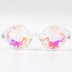 best selling kaleidoscope glasses a fancy dress ball  party round frame colorful crystal glass lenses sunglasses goggles